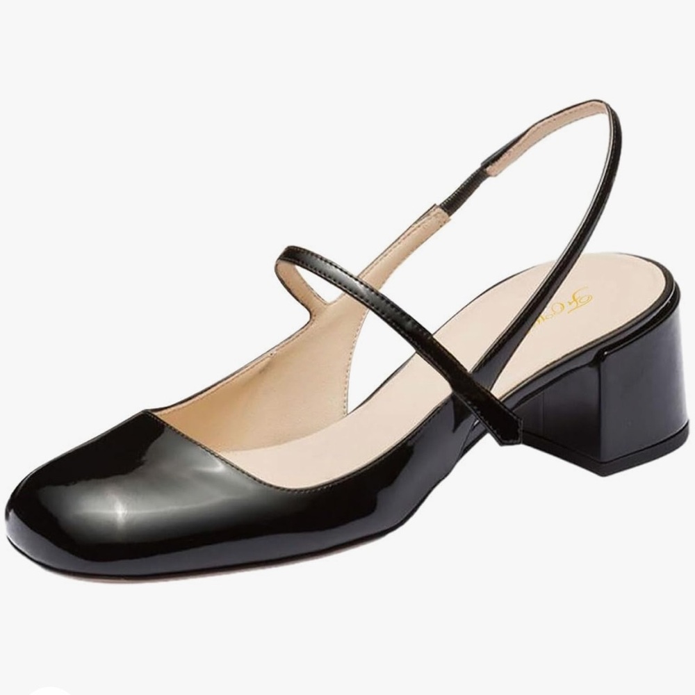 NIB NWT Black sling back Mary Jane Heels